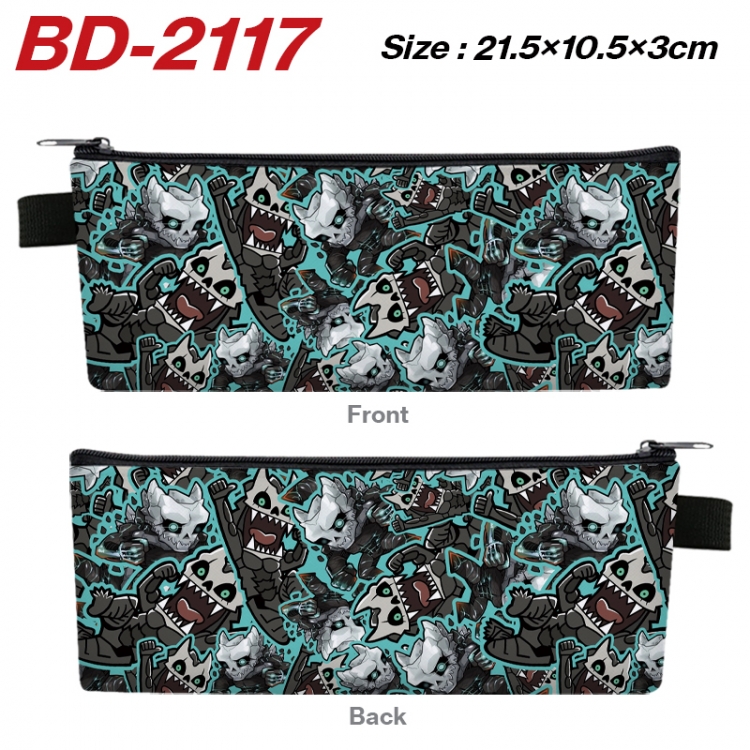 KAIJU NUMBER EIGHT Anime PU Leather Zipper Pencil Case Stationery Box 21.5X10.5X3CM 