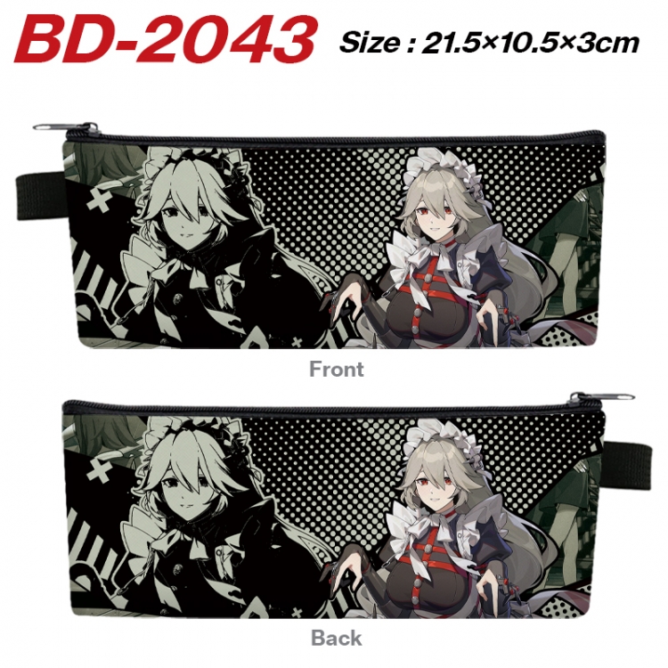 Zenless Zone Zero Anime PU Leather Zipper Pencil Case Stationery Box 21.5X10.5X3CM BD-2043