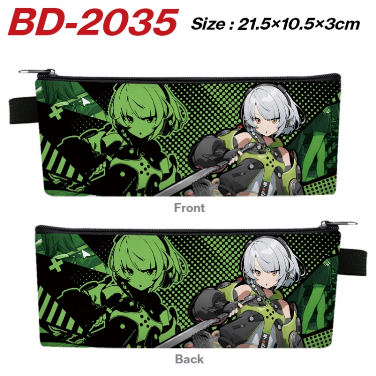 Zenless Zone Zero Anime PU Leather Zipper Pencil Case Stationery Box 21.5X10.5X3CM BD-2035