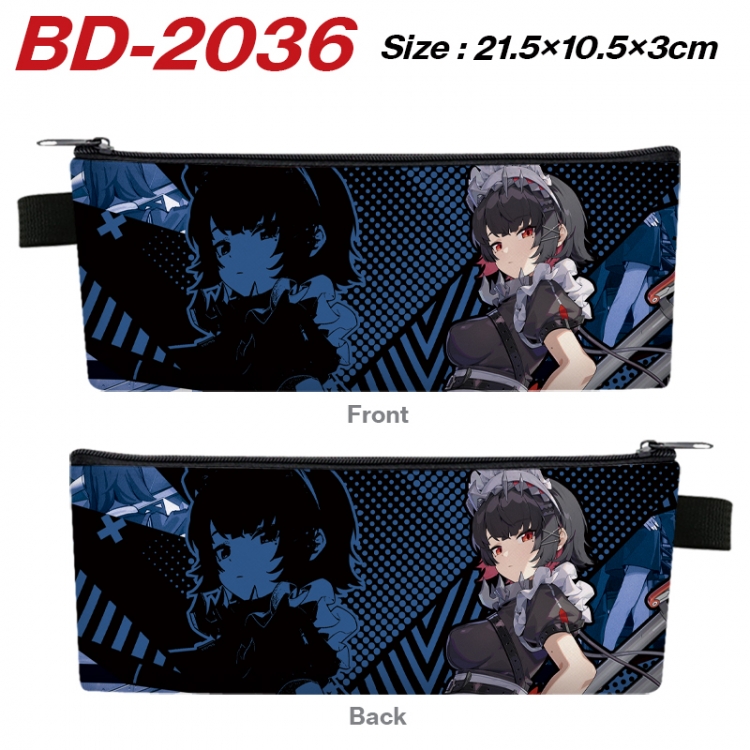 Zenless Zone Zero Anime PU Leather Zipper Pencil Case Stationery Box 21.5X10.5X3CM BD-2036