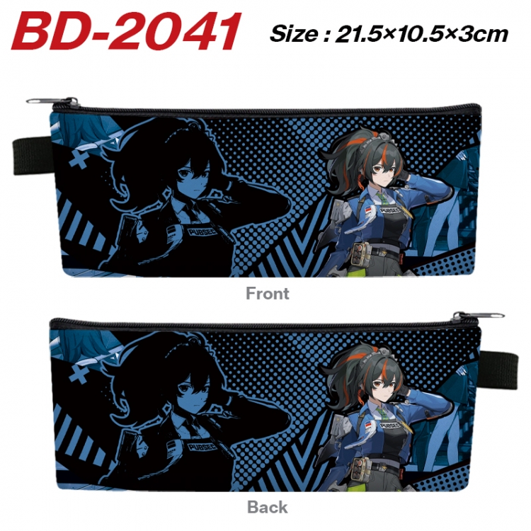 Zenless Zone Zero Anime PU Leather Zipper Pencil Case Stationery Box 21.5X10.5X3CM  BD-2041