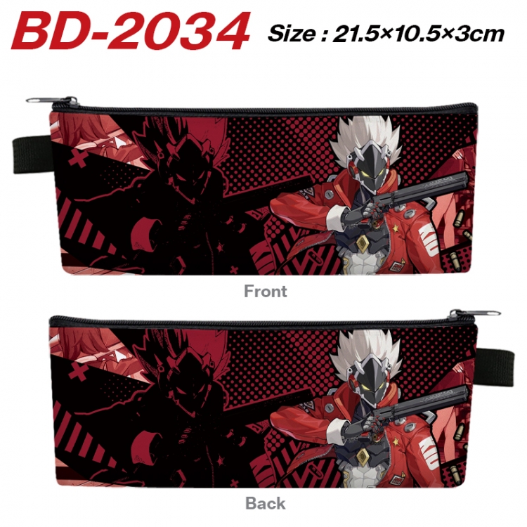 Zenless Zone Zero Anime PU Leather Zipper Pencil Case Stationery Box 21.5X10.5X3CM   BD-2034