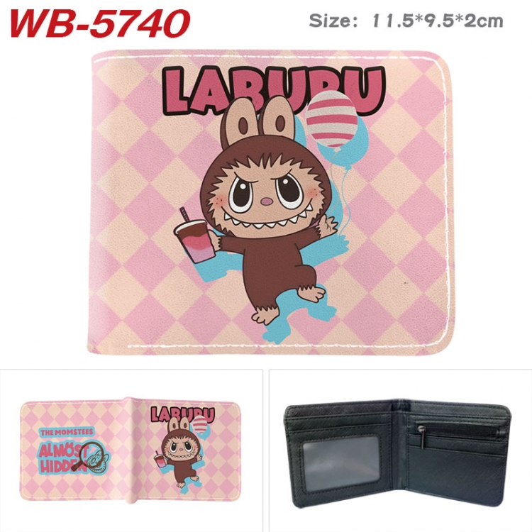 Labubu Animation color PU leather half fold wallet 11.5X9X2CM WB-5740A