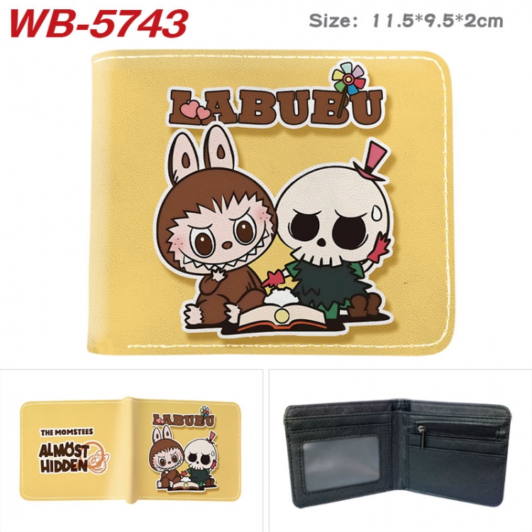 Labubu Animation color PU leather half fold wallet 11.5X9X2CM WB-5743A