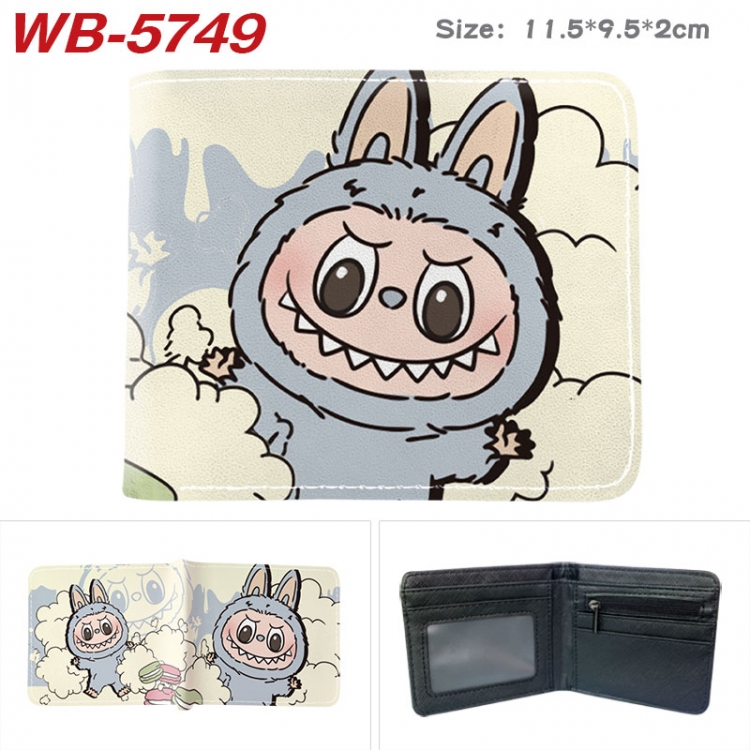 Labubu Animation color PU leather half fold wallet 11.5X9X2CM WB-5749A