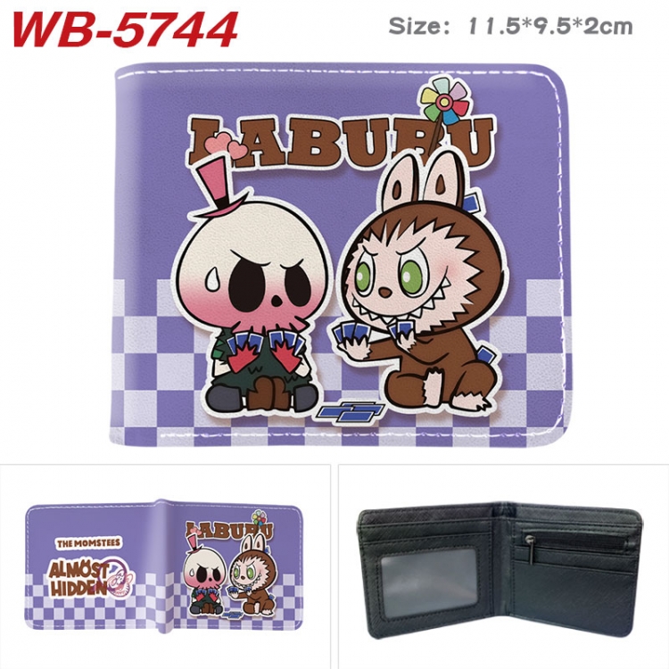 Labubu Animation color PU leather half fold wallet 11.5X9X2CM WB-5744A