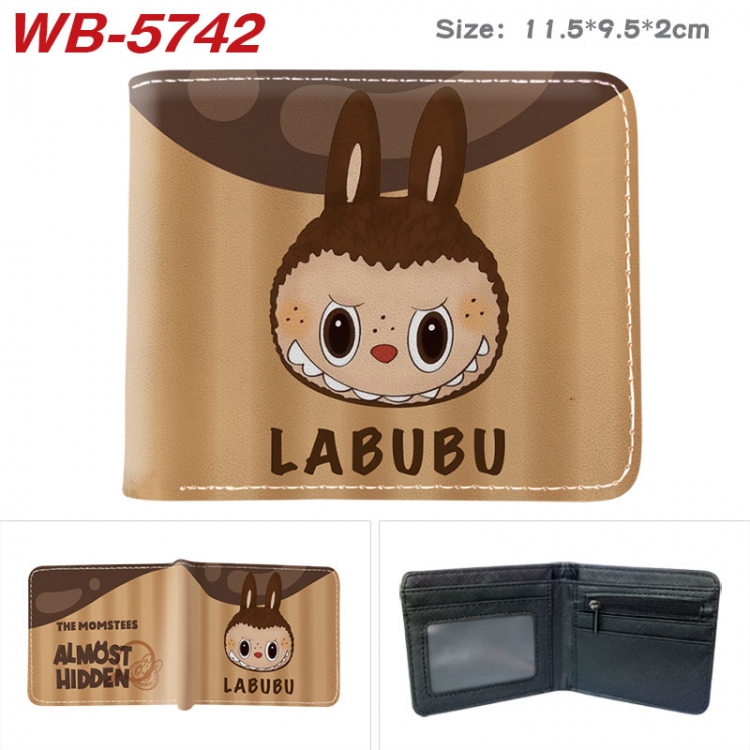 Labubu Animation color PU leather half fold wallet 11.5X9X2CM  WB-5742A