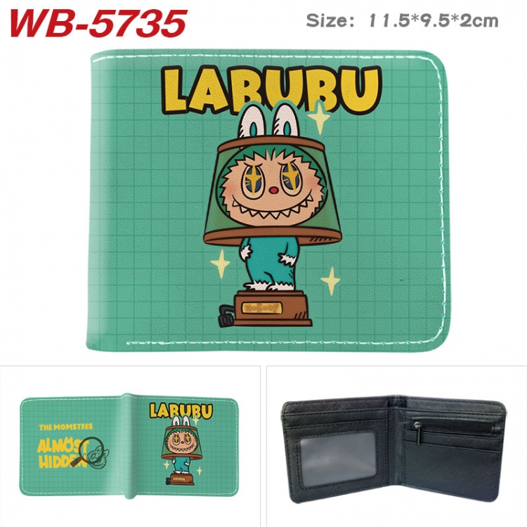 Labubu Animation color PU leather half fold wallet 11.5X9X2CM WB-5735A