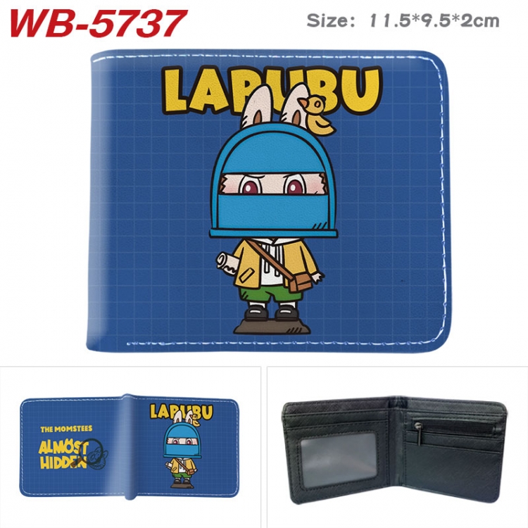 Labubu Animation color PU leather half fold wallet 11.5X9X2CM WB-5737A