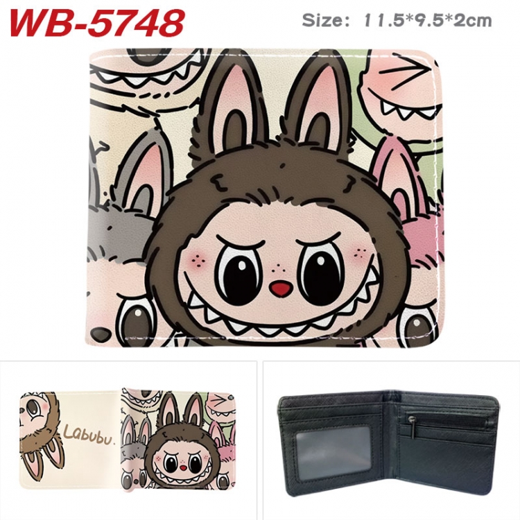 Labubu Animation color PU leather half fold wallet 11.5X9X2CM WB-5748A