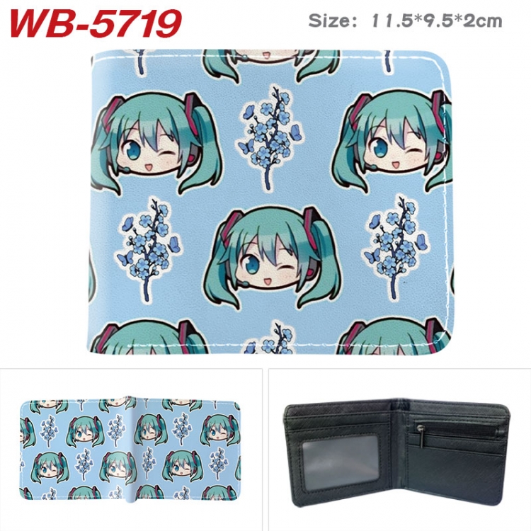 Hatsune Miku Animation color PU leather half fold wallet 11.5X9X2CM WB-5719A