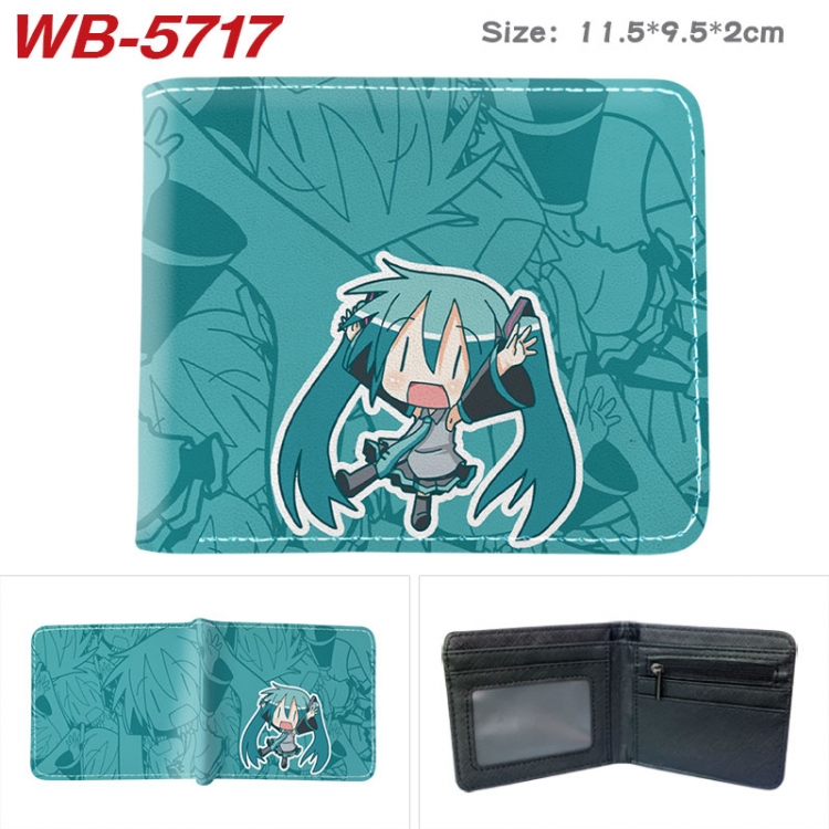 Hatsune Miku Animation color PU leather half fold wallet 11.5X9X2CM  WB-5717A