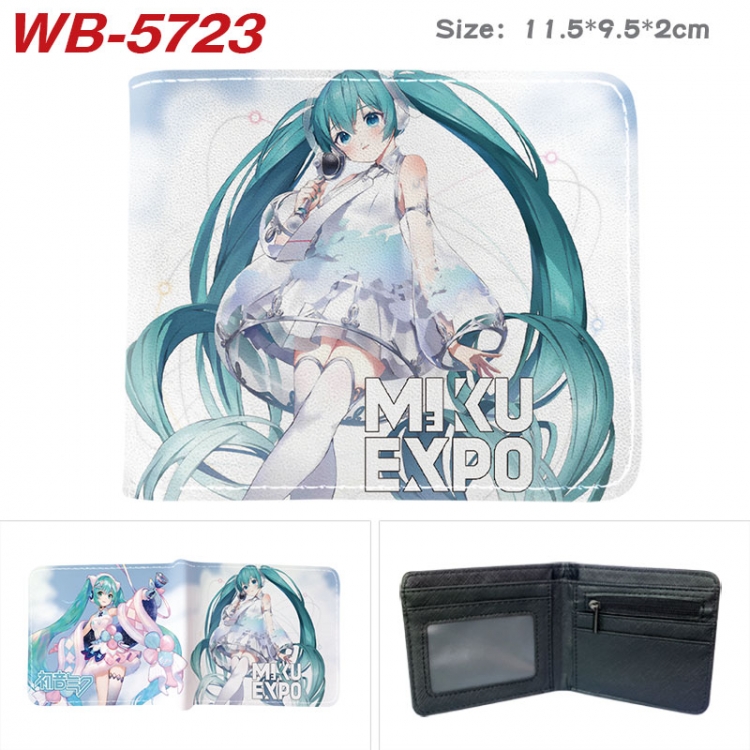 Hatsune Miku Animation color PU leather half fold wallet 11.5X9X2CM WB-5723A