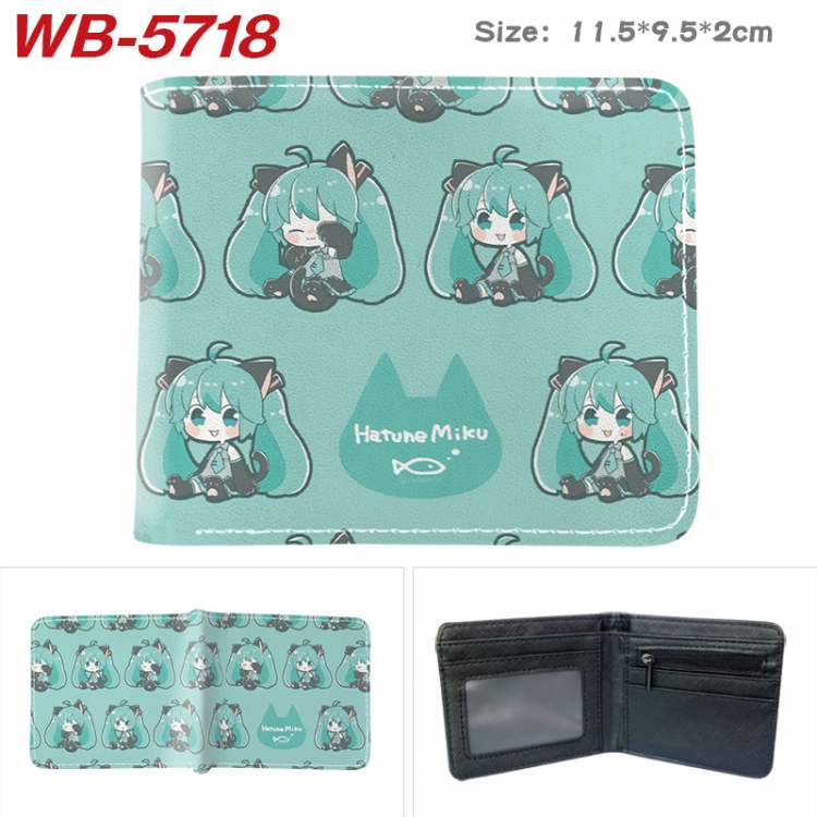 Hatsune Miku Animation color PU leather half fold wallet 11.5X9X2CM WB-5718A