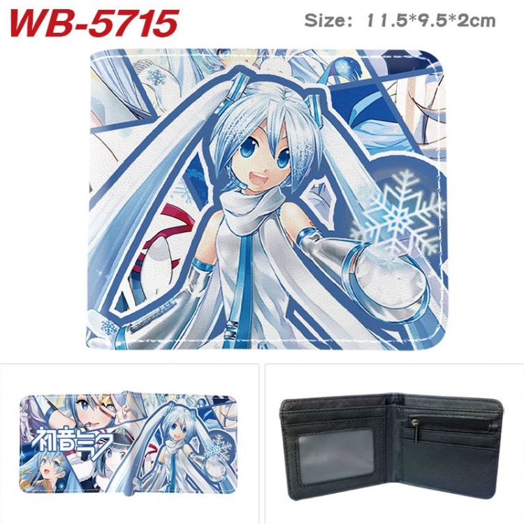 Hatsune Miku Animation color PU leather half fold wallet 11.5X9X2CM WB-5715A