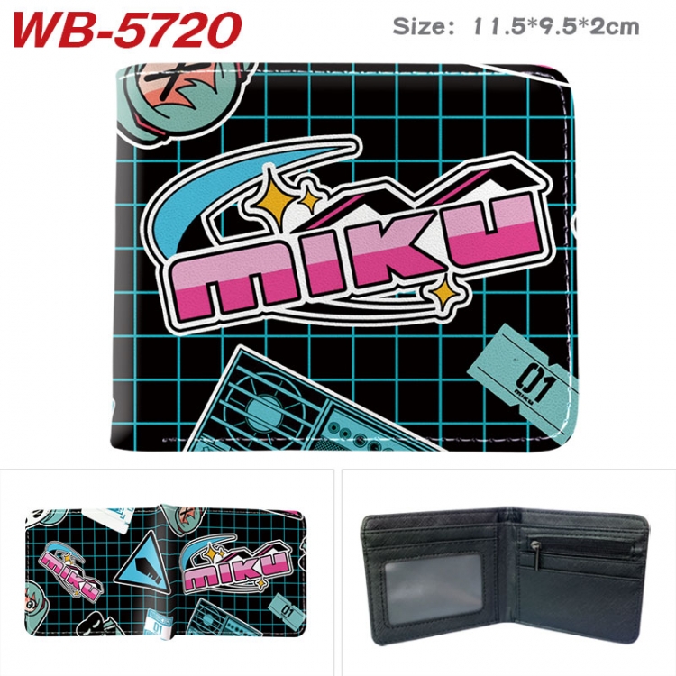 Hatsune Miku Animation color PU leather half fold wallet 11.5X9X2CM WB-5720A