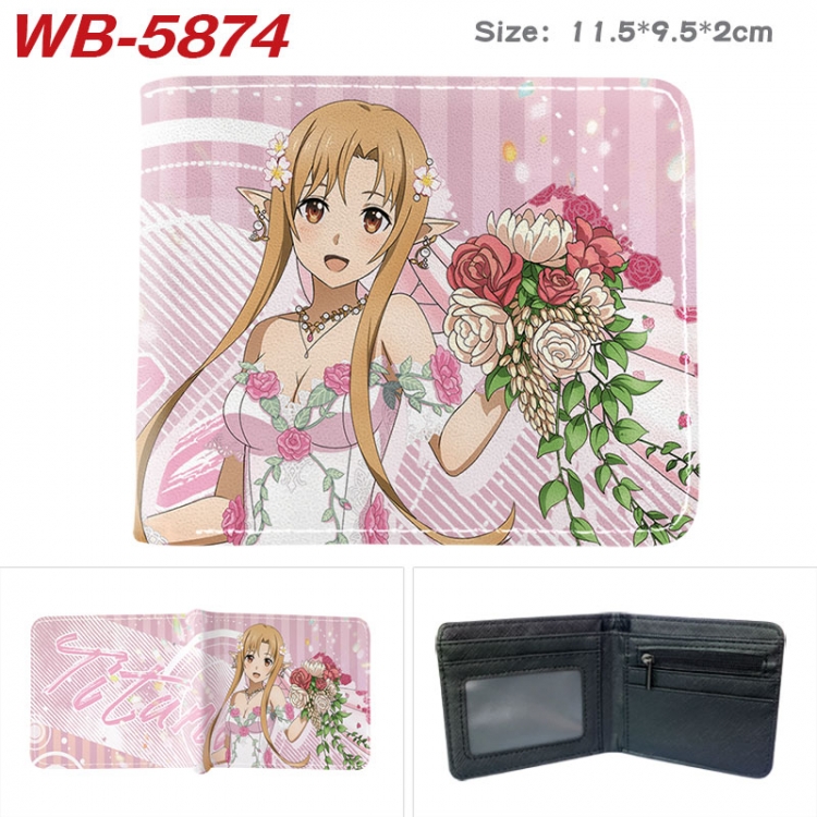 Sword Art Online Animation color PU leather half fold wallet 11.5X9X2CM WB-5874A