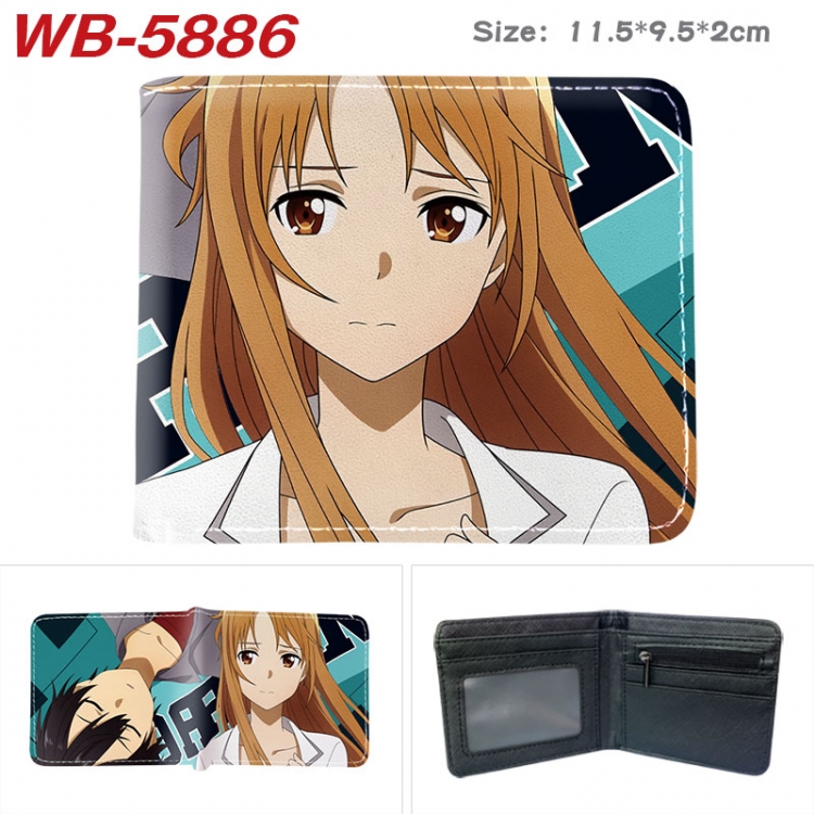 Sword Art Online Animation color PU leather half fold wallet 11.5X9X2CM WB-5886A