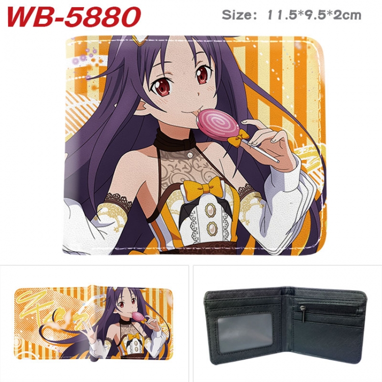 Sword Art Online Animation color PU leather half fold wallet 11.5X9X2CM WB-5880A