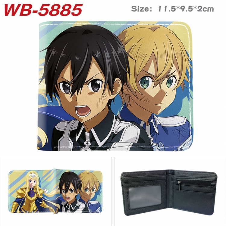 Sword Art Online Animation color PU leather half fold wallet 11.5X9X2CM WB-5885A