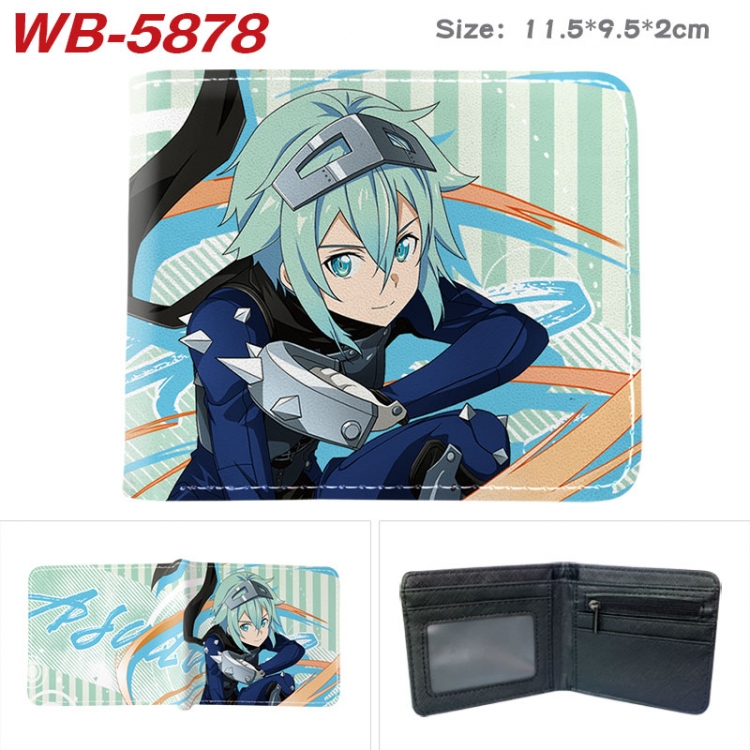 Sword Art Online Animation color PU leather half fold wallet 11.5X9X2CM WB-5878A