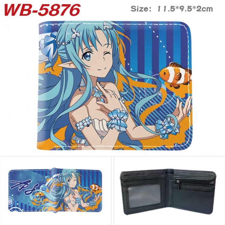 Sword Art Online Animation color PU leather half fold wallet 11.5X9X2CM WB-5876A