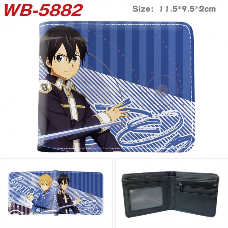 Sword Art Online Animation color PU leather half fold wallet 11.5X9X2CM WB-5882A