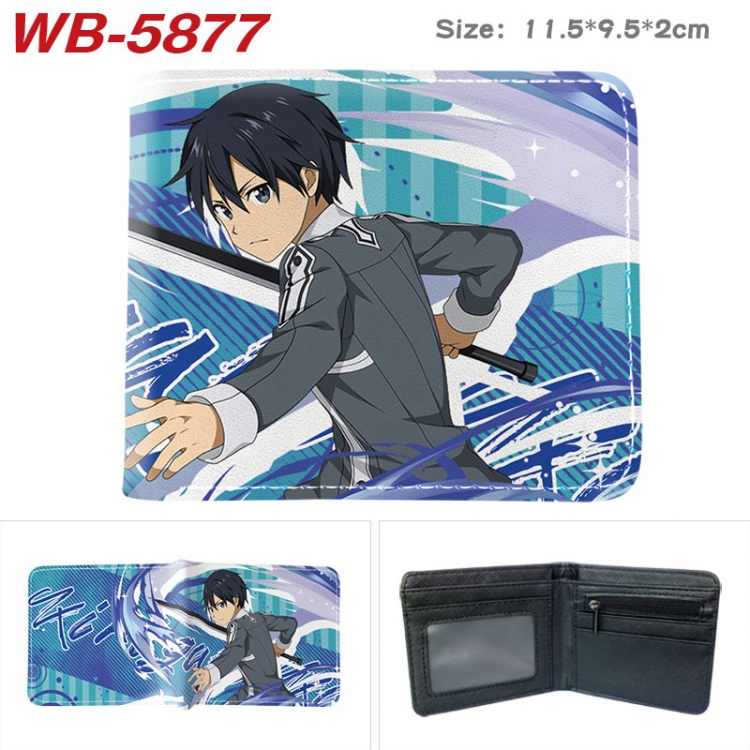 Sword Art Online Animation color PU leather half fold wallet 11.5X9X2CM WB-5877A