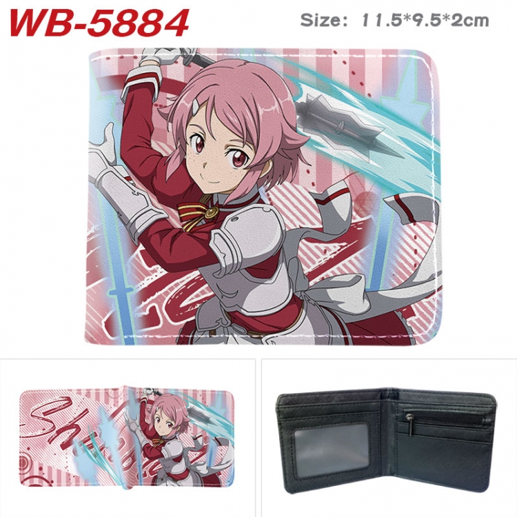 Sword Art Online Animation color PU leather half fold wallet 11.5X9X2CM WB-5884A