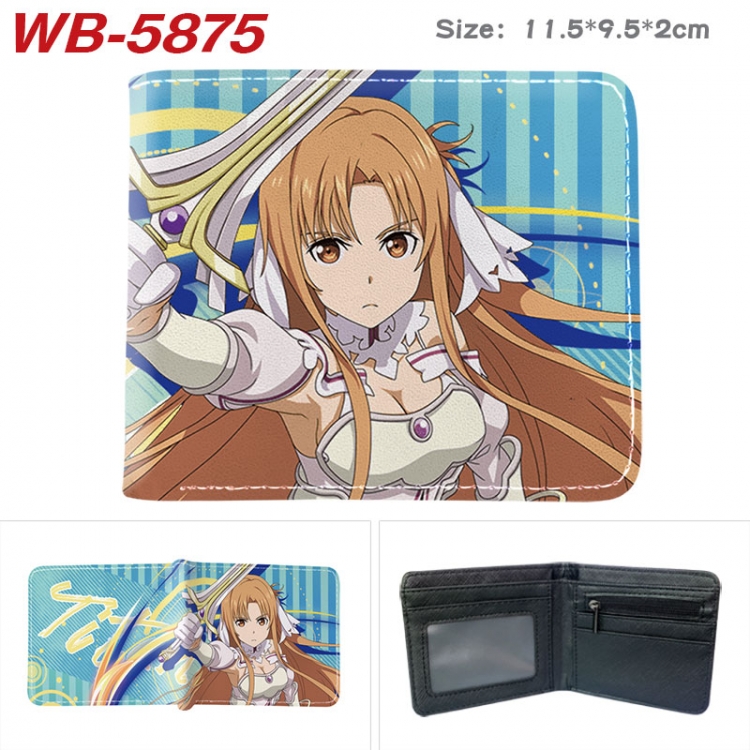 Sword Art Online Animation color PU leather half fold wallet 11.5X9X2CM WB-5875A