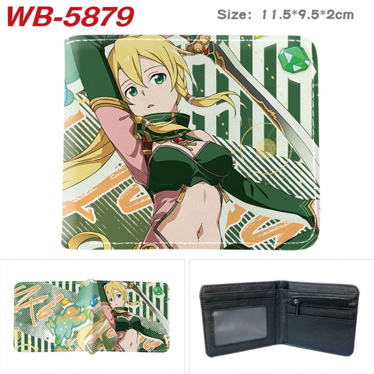 Sword Art Online Animation color PU leather half fold wallet 11.5X9X2CM WB-5879A