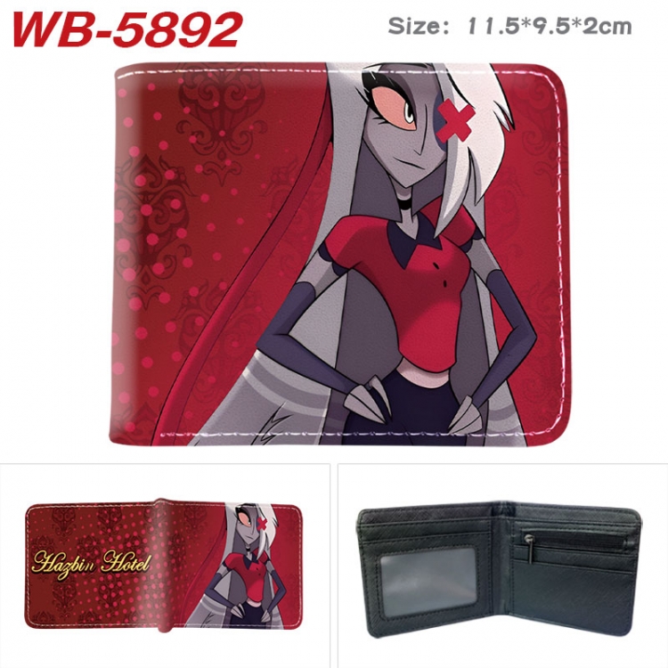 Hazbin Hotel Animation color PU leather half fold wallet 11.5X9X2CM WB-5892A