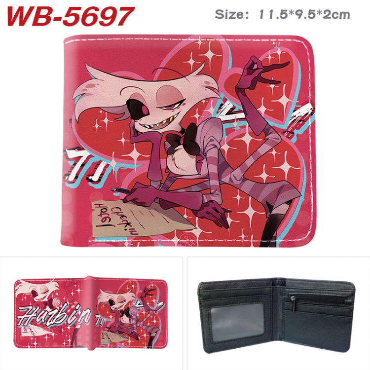 Hazbin Hotel Animation color PU leather half fold wallet 11.5X9X2CM  WB-5697A