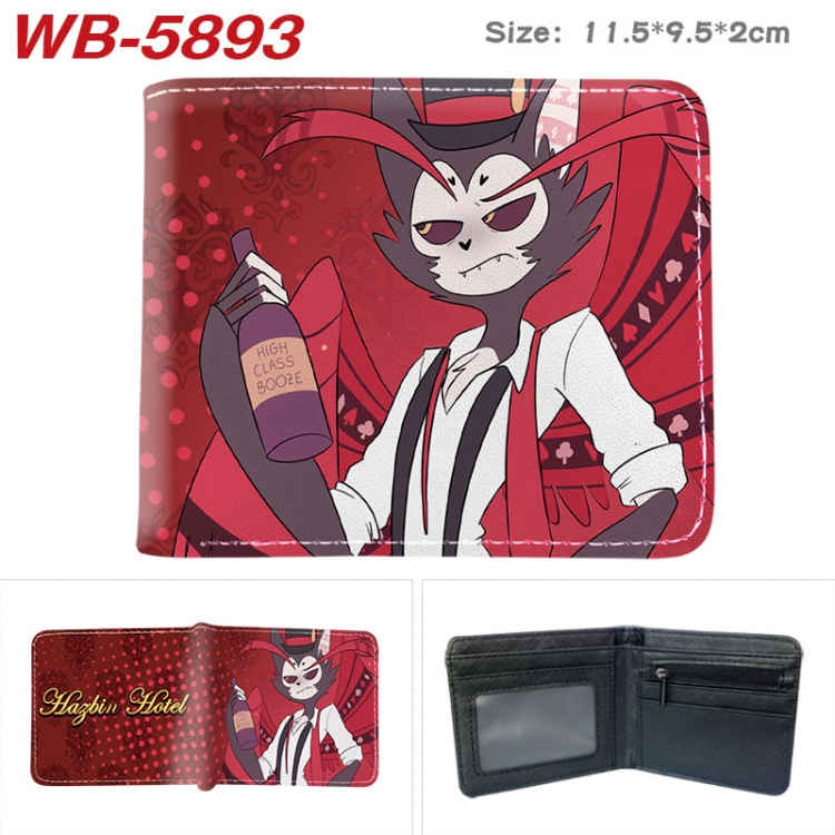 Hazbin Hotel Animation color PU leather half fold wallet 11.5X9X2CM  WB-5893A