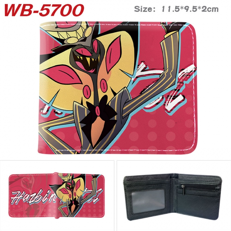 Hazbin Hotel Animation color PU leather half fold wallet 11.5X9X2CM WB-5700A