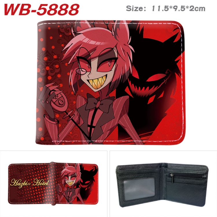 Hazbin Hotel Animation color PU leather half fold wallet 11.5X9X2CM WB-5888A