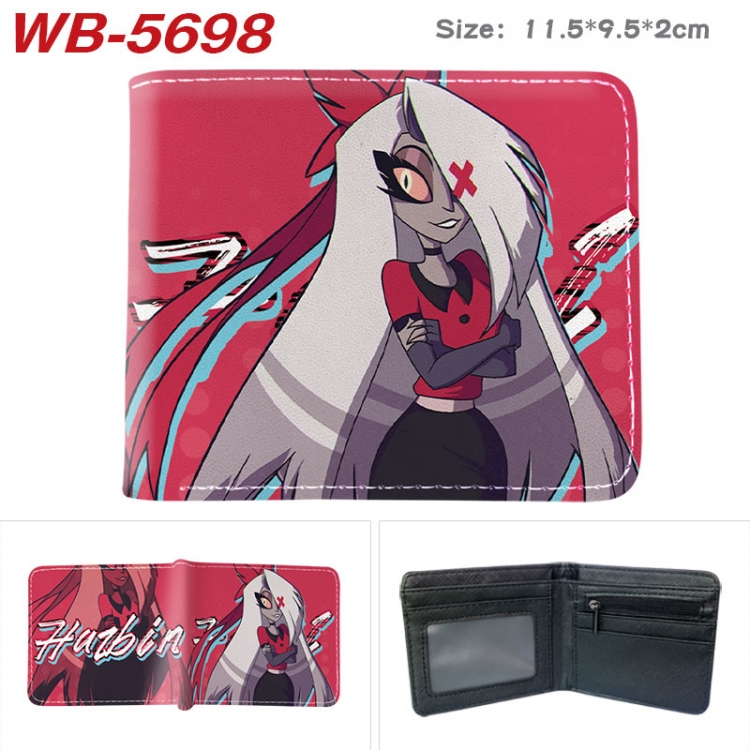 Hazbin Hotel Animation color PU leather half fold wallet 11.5X9X2CM WB-5698A