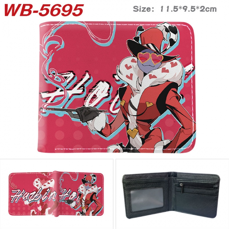 Hazbin Hotel Animation color PU leather half fold wallet 11.5X9X2CM WB-5695A