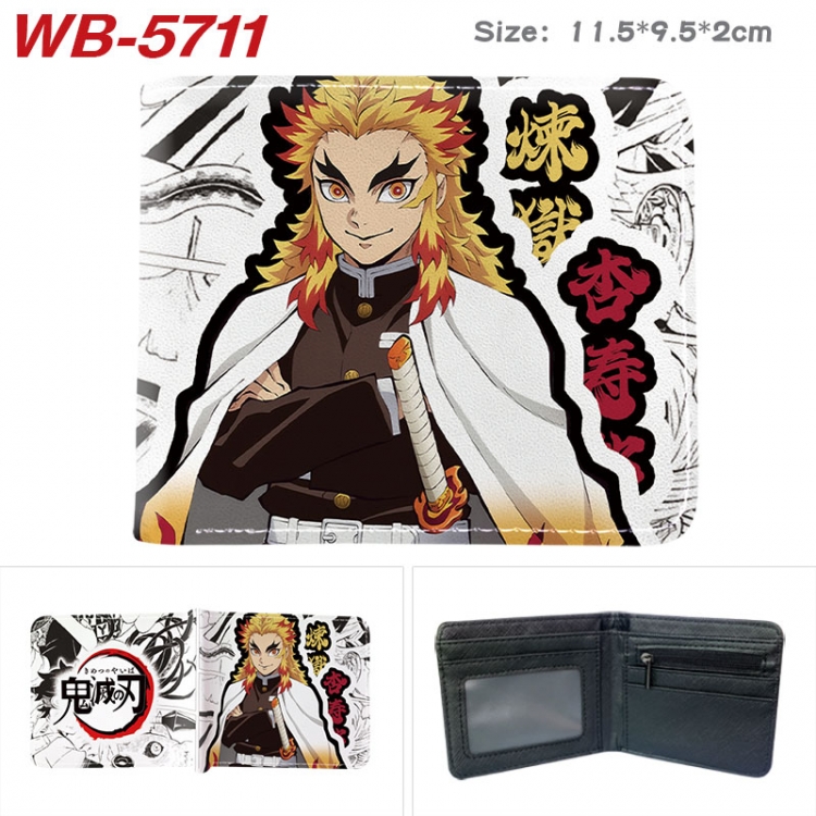 Demon Slayer Kimets Animation color PU leather half fold wallet 11.5X9X2CM  WB-5711A