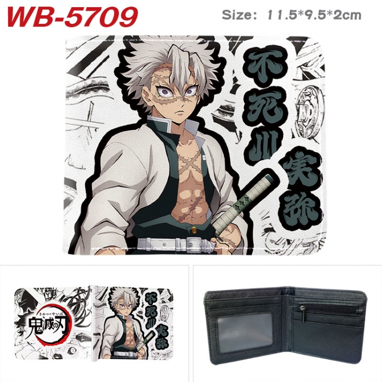 Demon Slayer Kimets Animation color PU leather half fold wallet 11.5X9X2CM WB-5709A