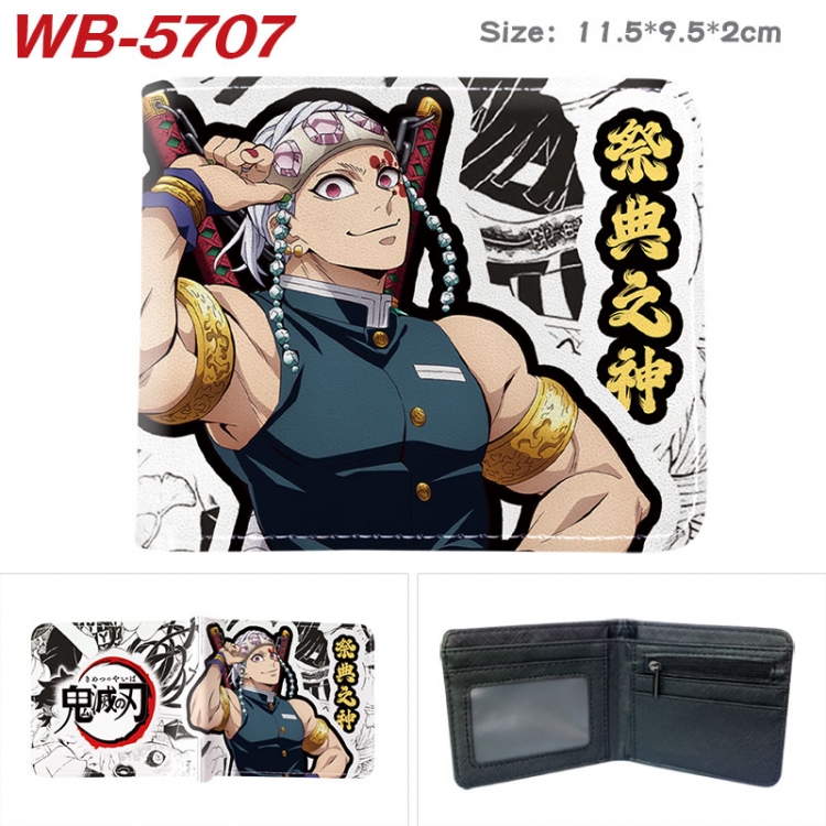 Demon Slayer Kimets Animation color PU leather half fold wallet 11.5X9X2CM WB-5707A