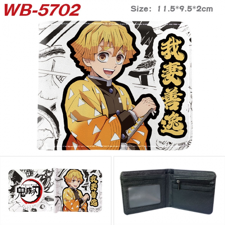 Demon Slayer Kimets Animation color PU leather half fold wallet 11.5X9X2CM WB-5702A