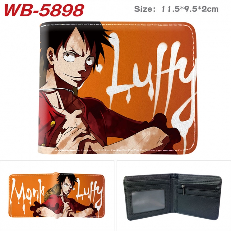 One Piece Animation color PU leather half fold wallet 11.5X9X2CM WB-5898A