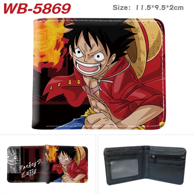 One Piece Animation color PU leather half fold wallet 11.5X9X2CM WB-5869A