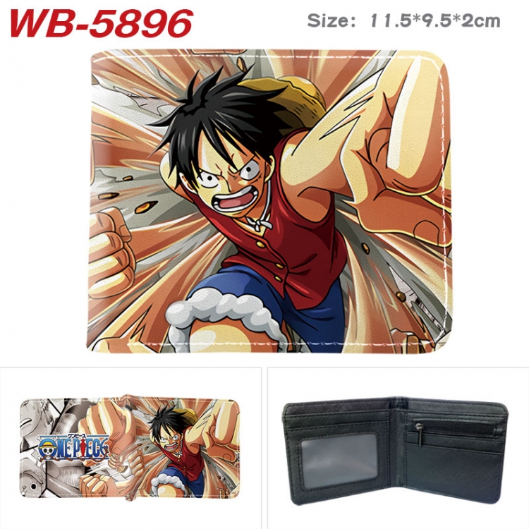 One Piece Animation color PU leather half fold wallet 11.5X9X2CM WB-5896A