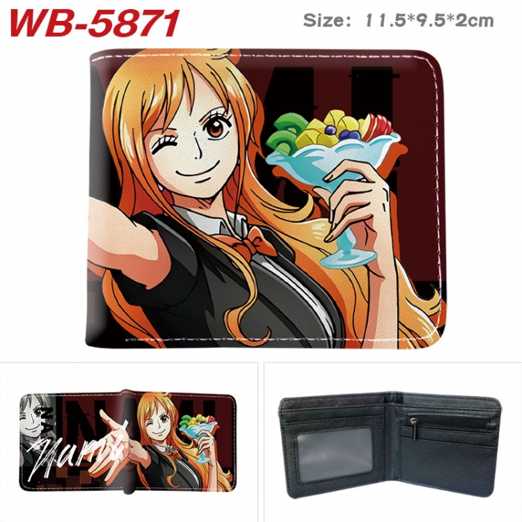 One Piece Animation color PU leather half fold wallet 11.5X9X2CM WB-5871A