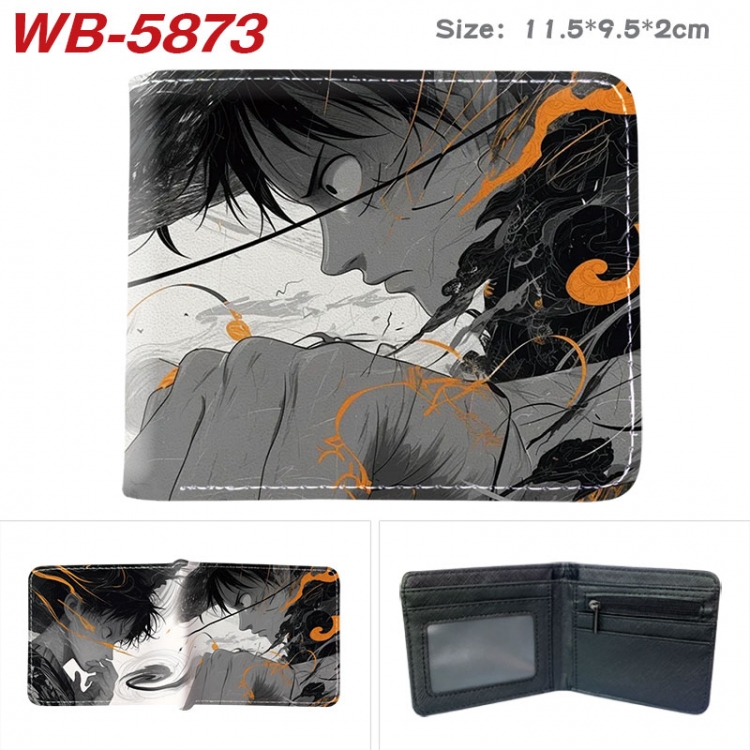 One Piece Animation color PU leather half fold wallet 11.5X9X2CM WB-5873A