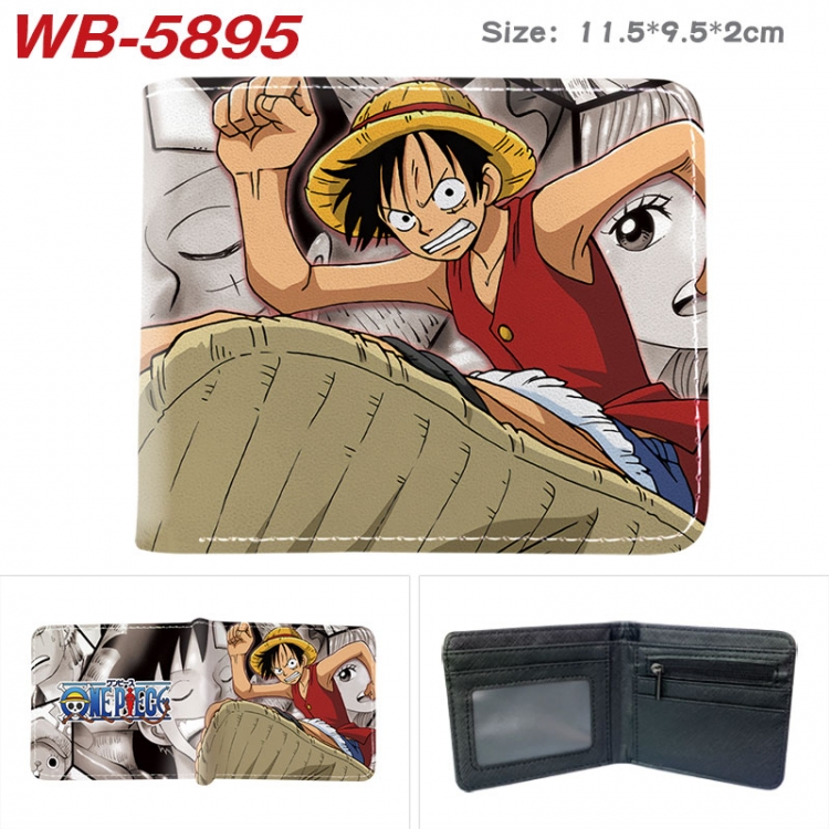 One Piece Animation color PU leather half fold wallet 11.5X9X2CM WB-5895A