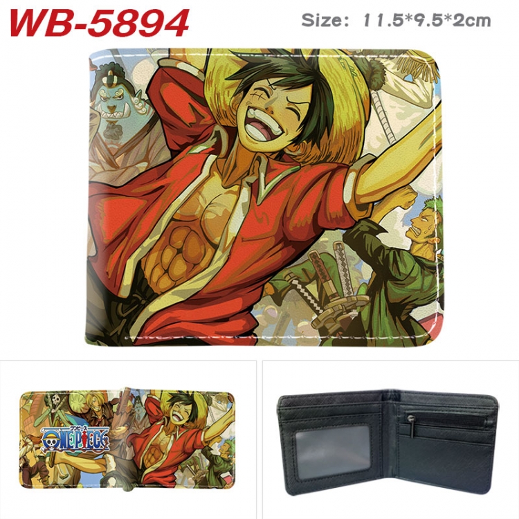 One Piece Animation color PU leather half fold wallet 11.5X9X2CM WB-5894A