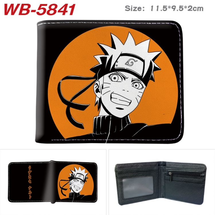 Naruto Animation color PU leather half fold wallet 11.5X9X2CM WB-5841A